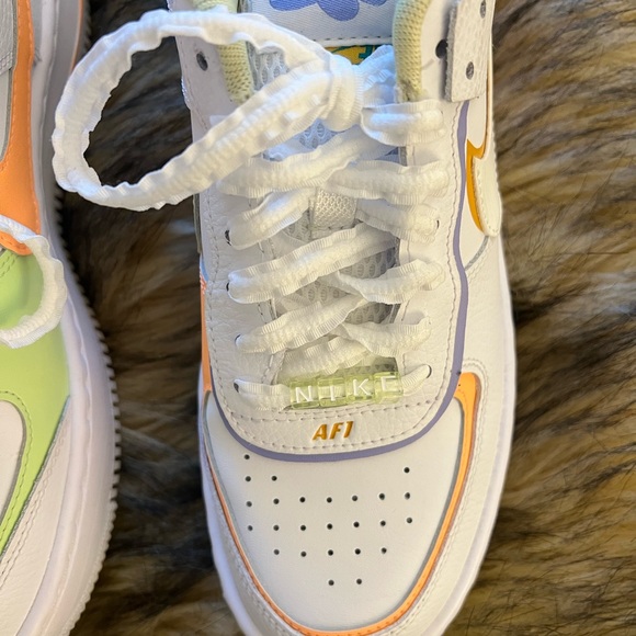 Nike Air Force 1 Shadow Platform Neon Orange and Green - Picture 5 of 8